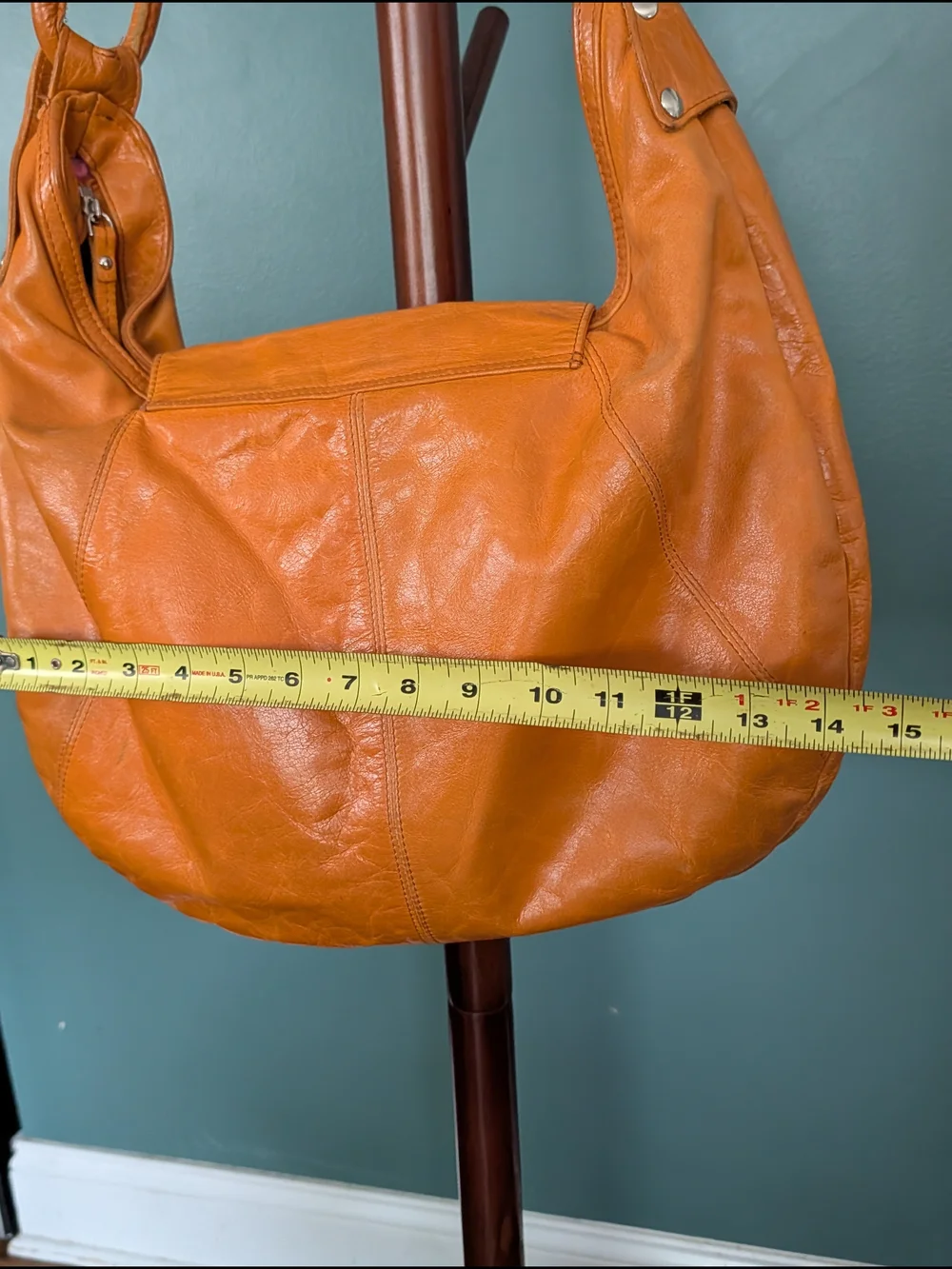 latico Leather Hobo Shoulder Bag in Cognac Orange